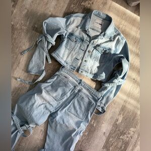 Light Blue Denim Jacket and Pants Set